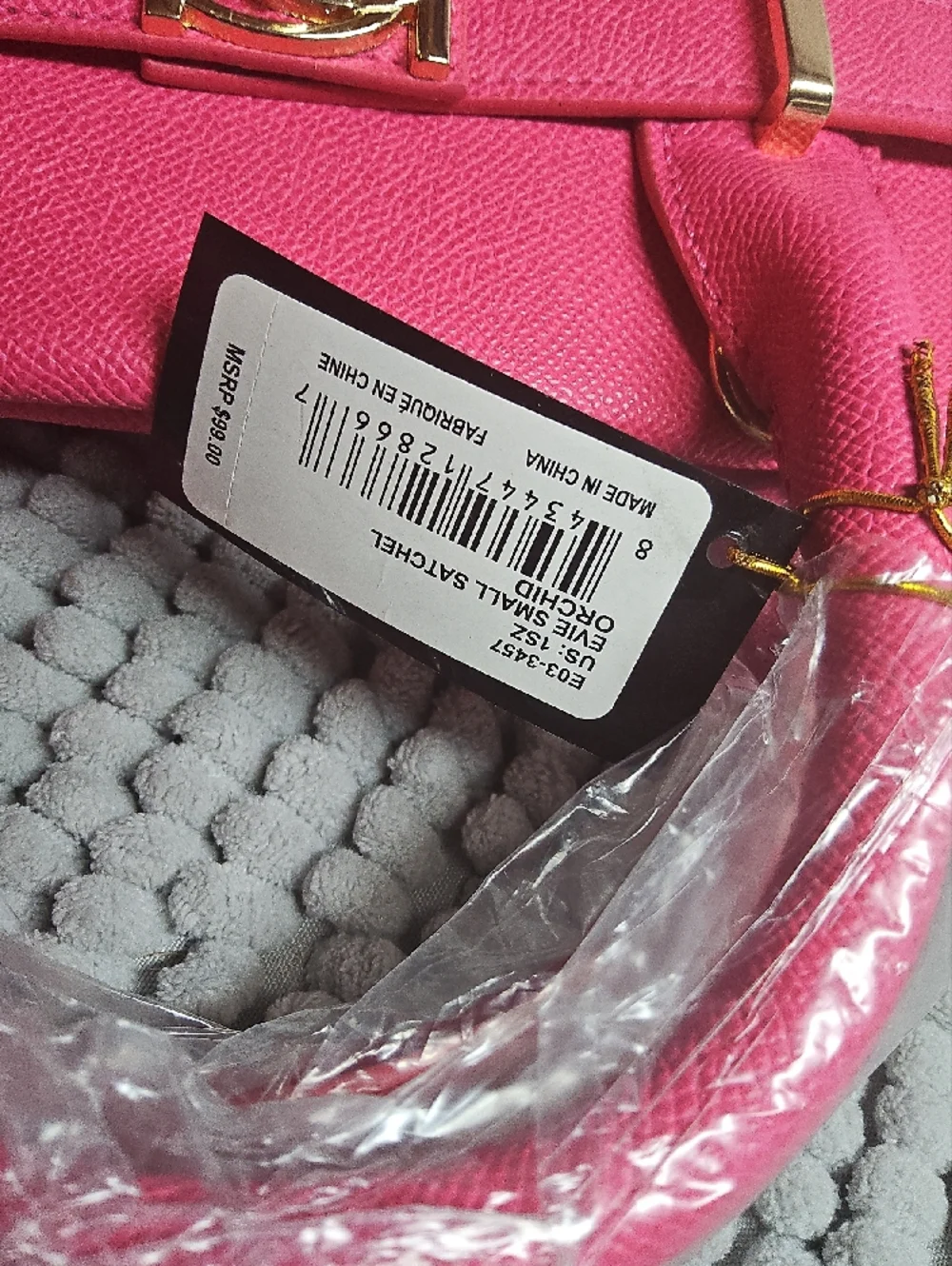NWT bebe Pink (Orchid) Evie small Top-Handle Satchel